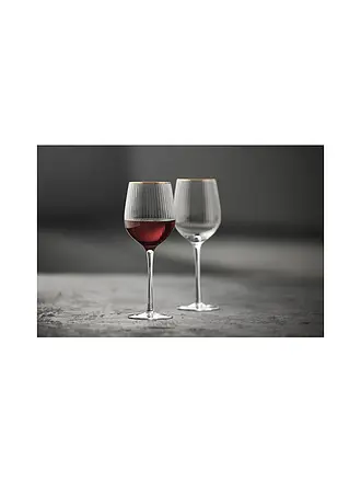 LYNGBY GLAS | Set di 4 bicchieri da vino rosso con bordo dorato PALERMO 40cl | 